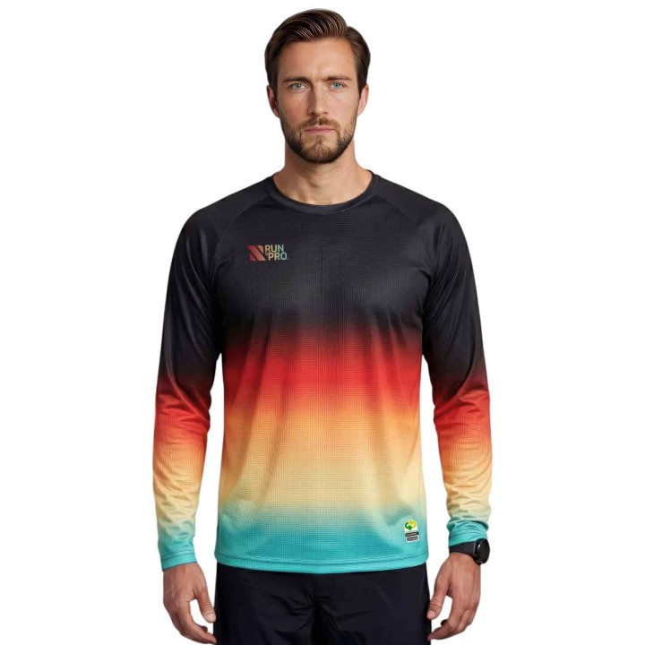 CAMISETA MANGA LARGA RUN&PRO BLACK SUNSET