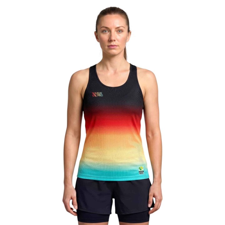 CAMISETA TIRANTES RUN&PRO BLACK SUNSET MUJER
